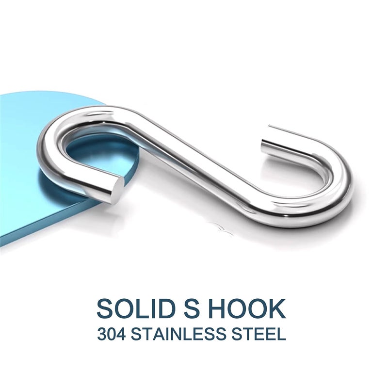 UPUPMOON 50-Pack 304 Stainless Steel S Hooks, 1.5 Inch Heavy-Duty Hooks with 88 lb Capacity, Ideal for Hanging Plants, Tools, Chains, Garage, Kitchen, Garden, and Workshop Organization - Image 5